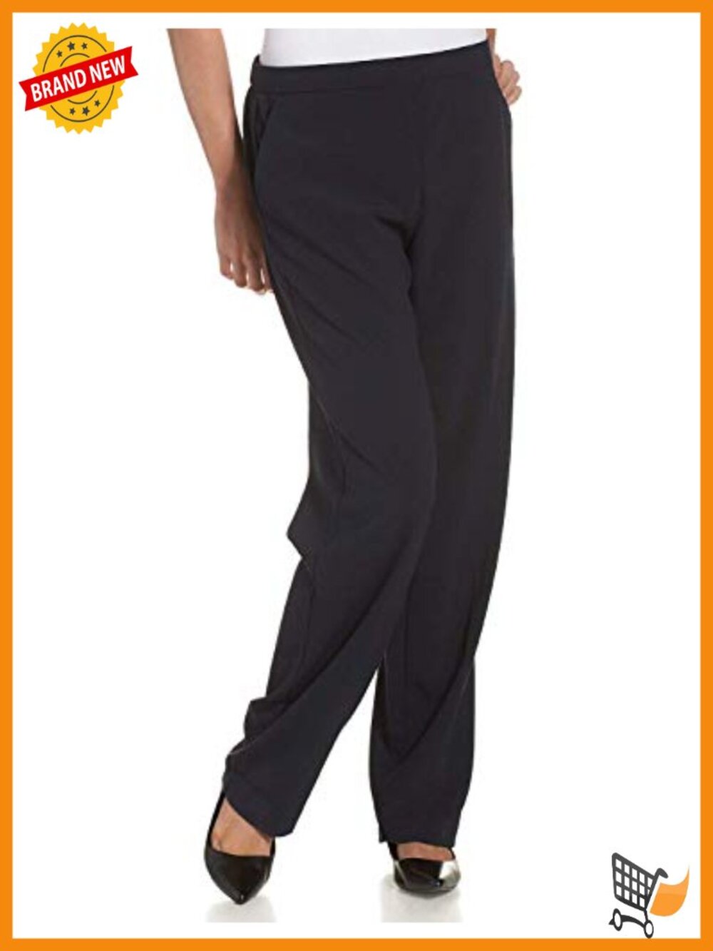 Petite Pull On Dress Pant Bistretch Woven Slash Pocket Work